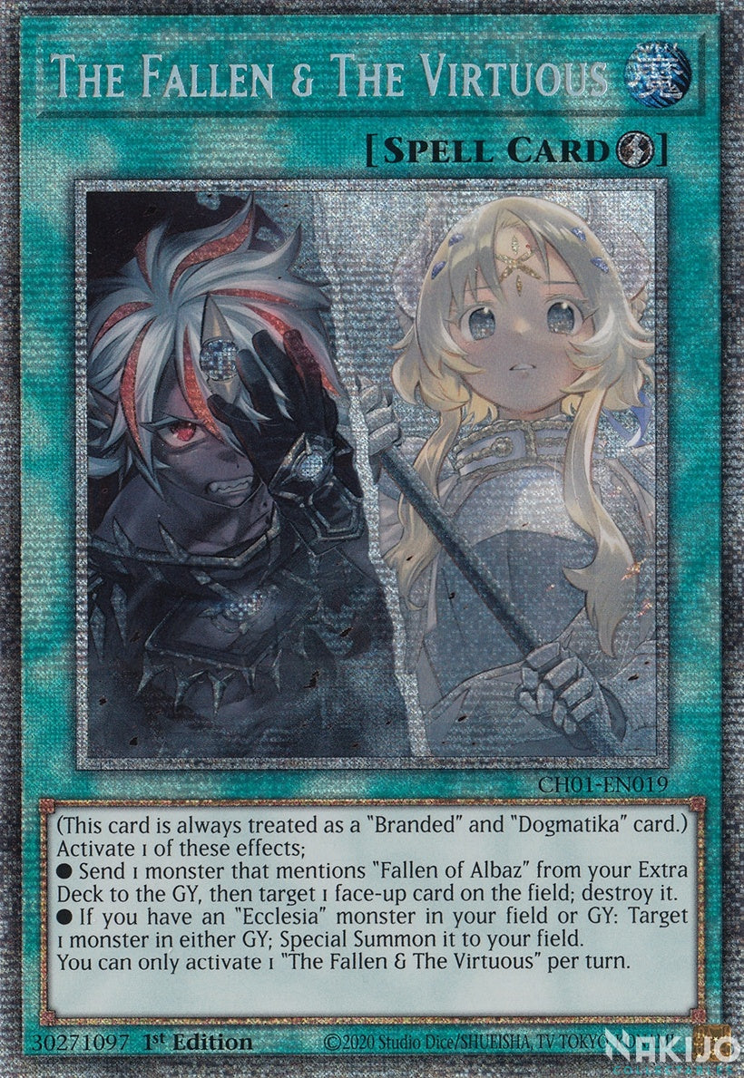 遊戯王　The Fallen & The Virtuous　プリシク１枚 遊戯】The Fallen ＆ The Virtuous【プリズマティックシークレット