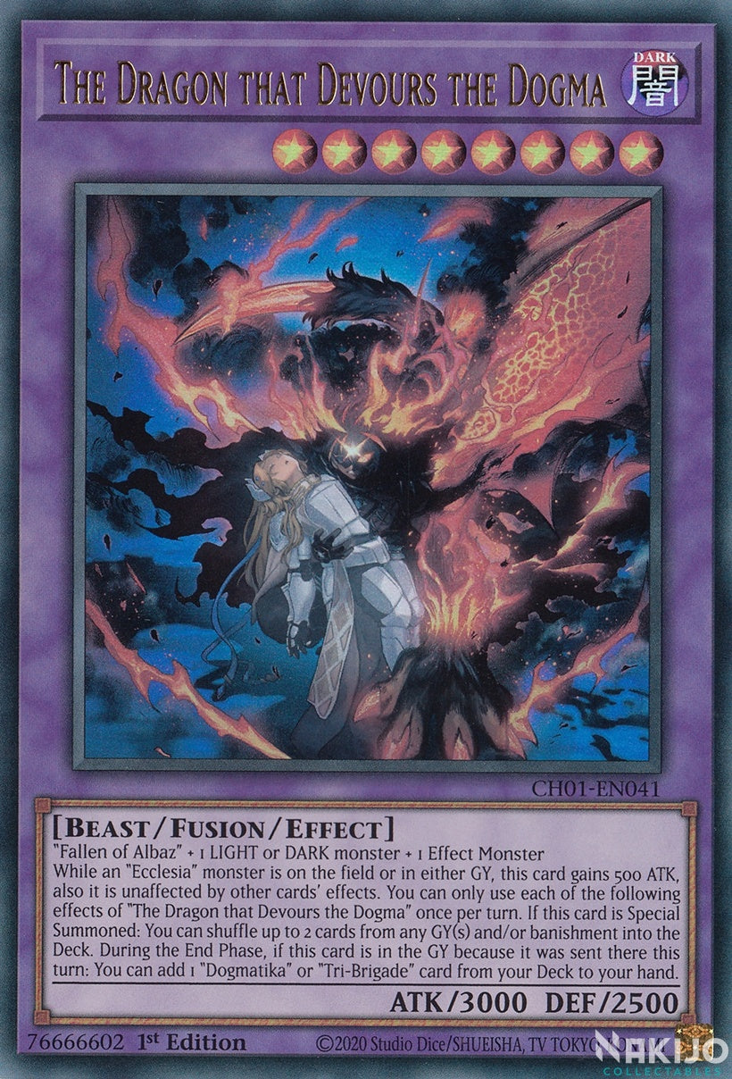 The Dragon that Devours the Dogma - CH01-EN041 - Ultra Rare - 1st Edit Nakijo The Dragon that Devours the Dogma - CH01-EN041 - Ultra Rare - 1st Edit Nakijo