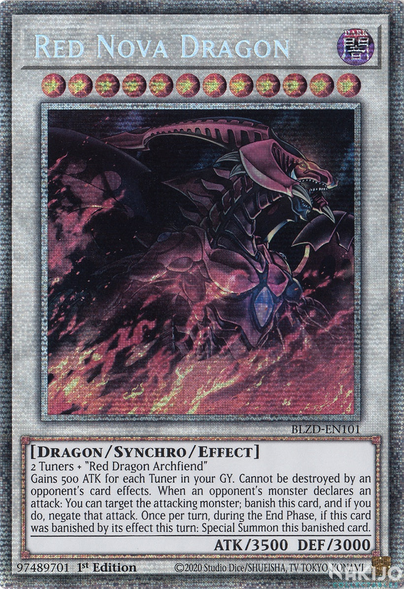 Red Nova Dragon (alternate artwork) - BLZD-EN101 - Starlight Rare - 1s Nakijo Red Nova Dragon (alternate artwork) - BLZD-EN101 - Starlight Rare - 1s Nakijo