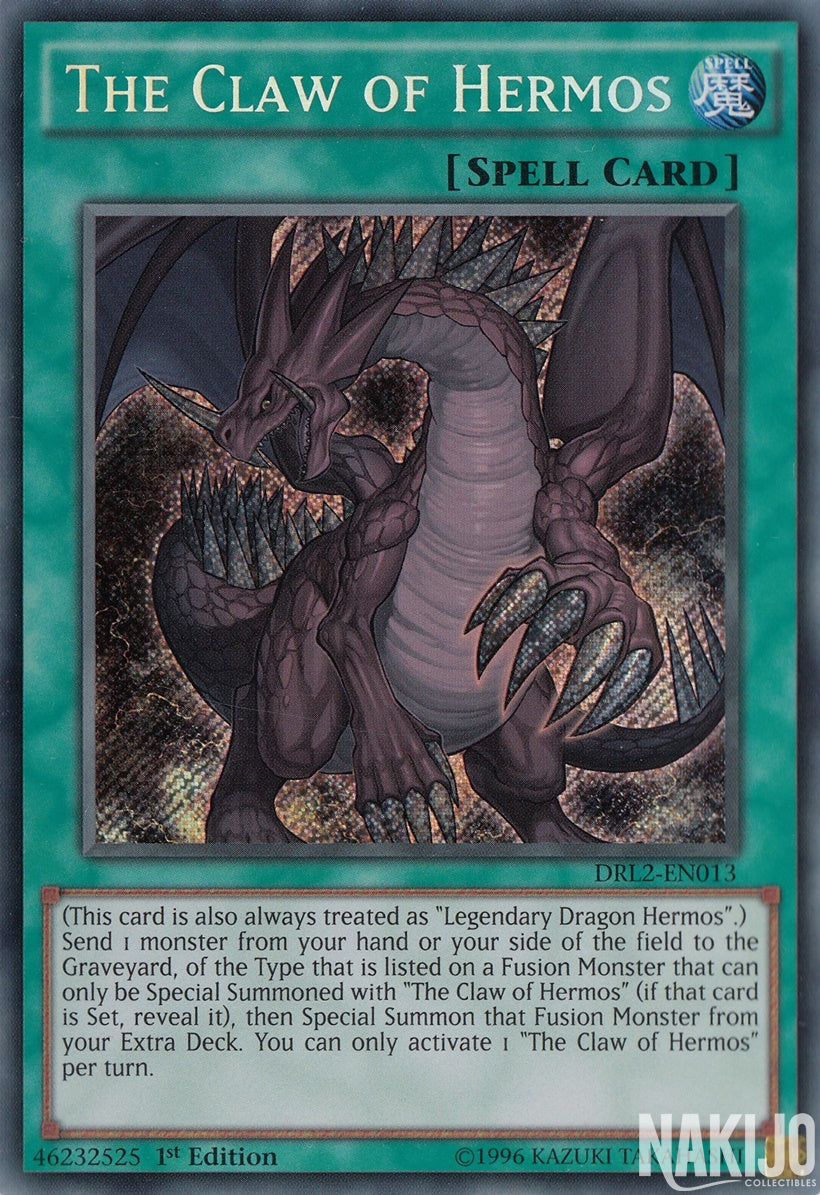 yugioh card the claw of hermos The Claw of Hermos - DRL2-EN013 - Secret Rare - 1st Edition